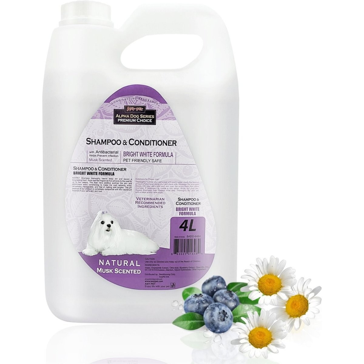 Alpha Dog Series 2-in-1 Bright White Formula Scent Dog Shampoo & Conditioner, 1-gal bottle