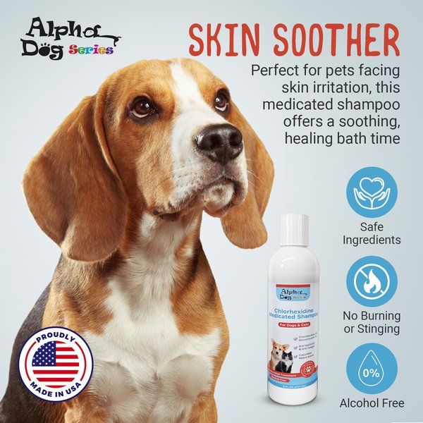 Show full view: Alpha Dog Series Chlorhexidine & Ketoconazole Scent Dog, Cat & Small Pet Shampoo, 8-fl oz bottle slide 4 of 7