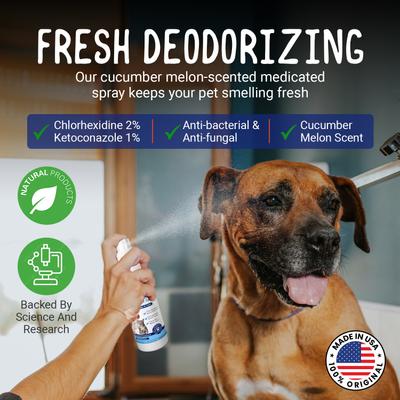 Show full view: Alpha Dog Series Chlorhexidine & Ketoconazole Scent Dog, Cat & Small Pet Spray, 8-fl oz bottle slide 5 of 7