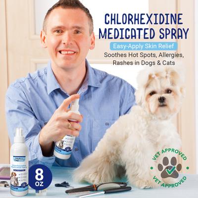 Show full view: Alpha Dog Series Chlorhexidine & Ketoconazole Scent Dog, Cat & Small Pet Spray, 8-fl oz bottle slide 3 of 7
