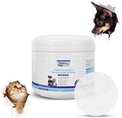 Alpha Dog Series Chlorhexidine & Ketoconazole Scent Dog, Cat & Small Pet Wipes, 50 counts