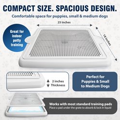 Alpha Dog Series Dog Potty Tray with Raised Mesh, White, 22 x 17 x 2-in slide 2 of 9