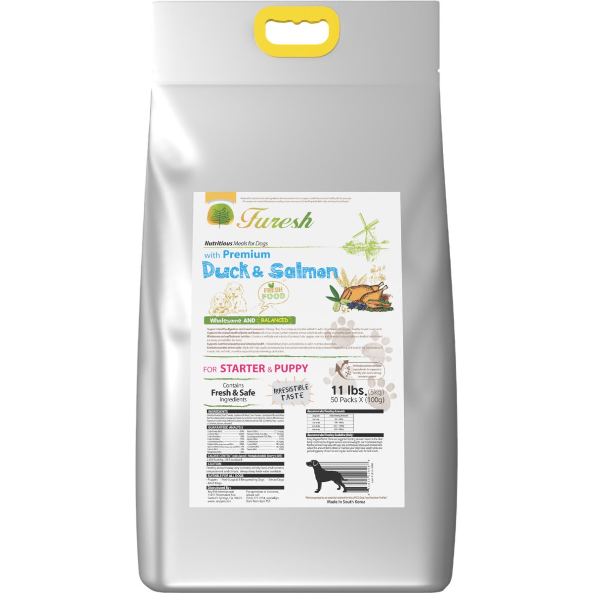 Alpha Dog Series FURESH Puppy Recipe Limited Ingredient Duck & Salmon Recipe Dry Dog Food, 11-lb bag