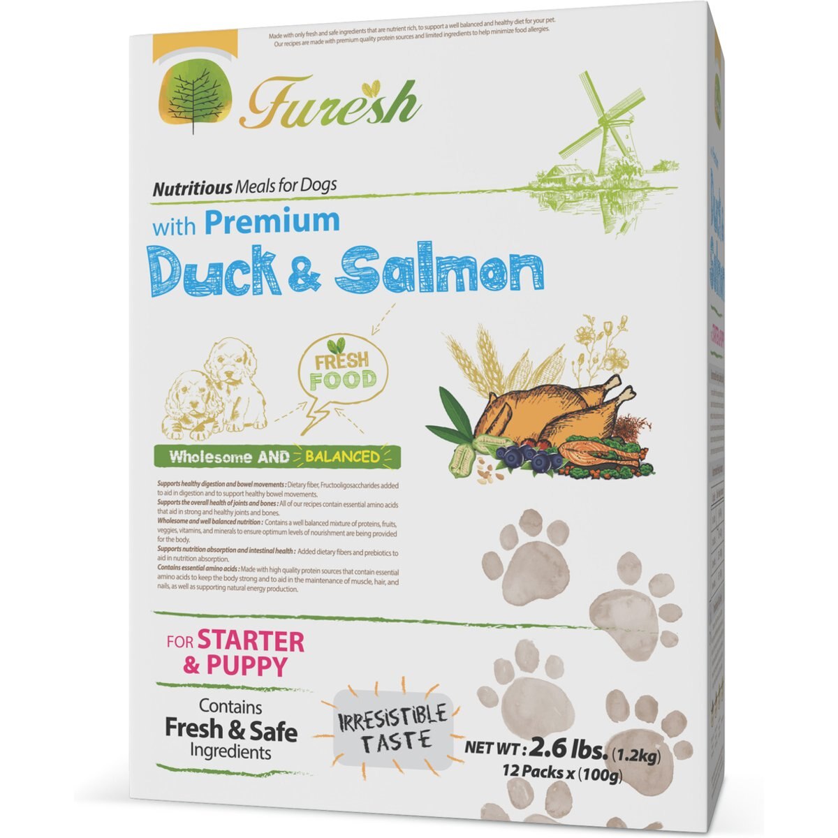 Alpha Dog Series FURESH Puppy Recipe Limited Ingredient Duck & Salmon Recipe Dry Dog Food, 2.6-lb box