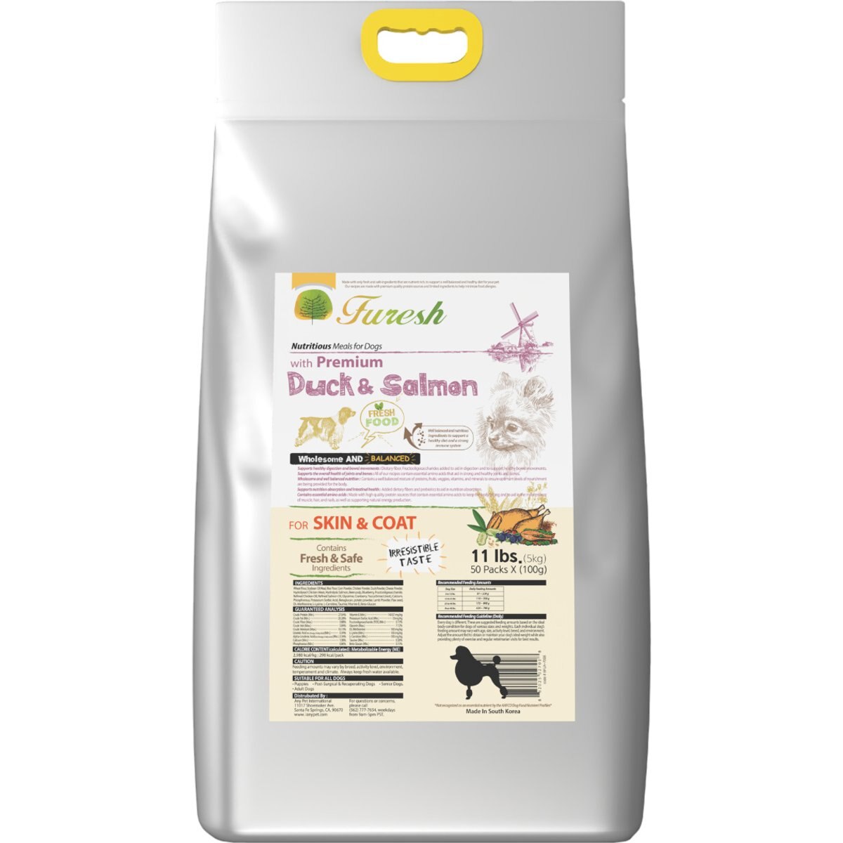 Alpha Dog Series FURESH Skin & Coat Recipe Limited Ingredient Duck & Salmon Recipe Dry Dog Food, 11-lb bag
