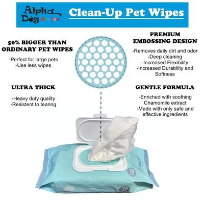 Show full view: Alpha Dog Series Unscented Dog Clean Up Wipes, 70 count slide 4 of 6