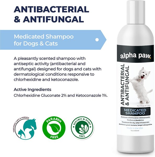 Alpha Paw Antibacterial & Antifungal Medicated Dog & Cat Shampoo