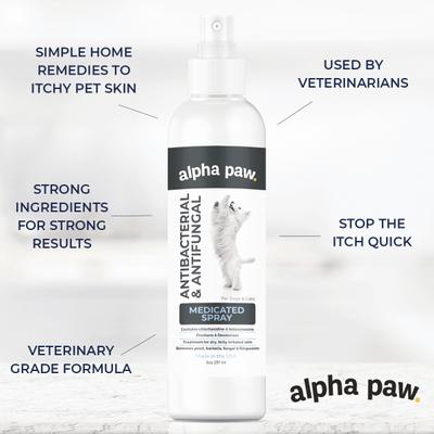Show full view: Alpha Paw Antibacterial & Antifungal Medicated Dog & Cat Spray, 8-fl oz bottle slide 4 of 6