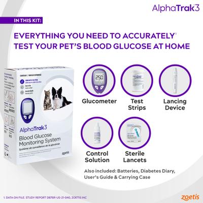 Show full view: AlphaTRAK 3 Blood Glucose Diabetic Monitoring Kit for Cats, Dogs, & Horses slide 4 of 11