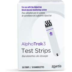 AlphaTRAK 3 Test Strips for Blood Glucose Monitoring System for Cats, Dogs, & Horses, 50 strips