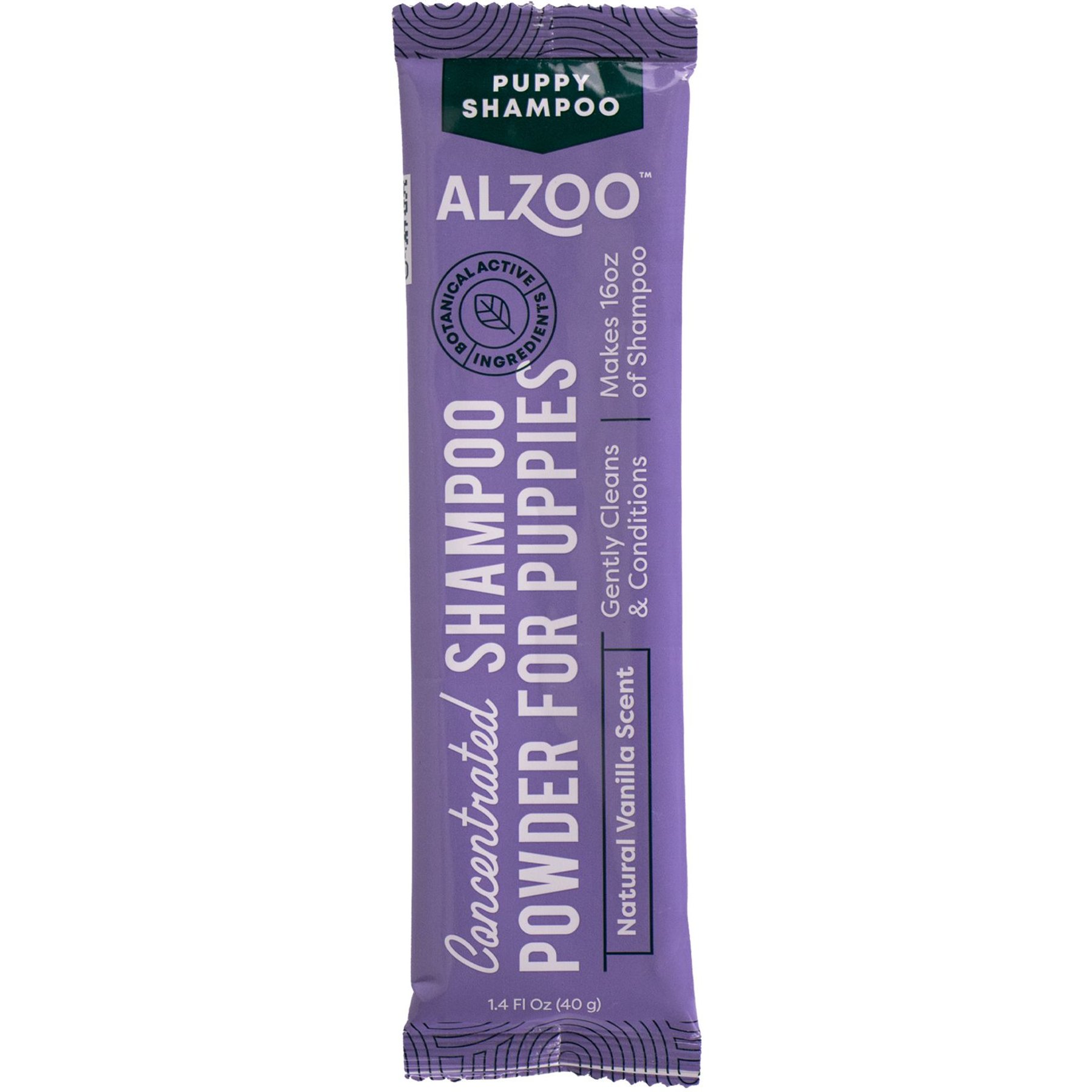 ALZOO Concentrated Puppy Shampoo Powder Refill, Vanilla Scent, 1.4-fl oz pouch
