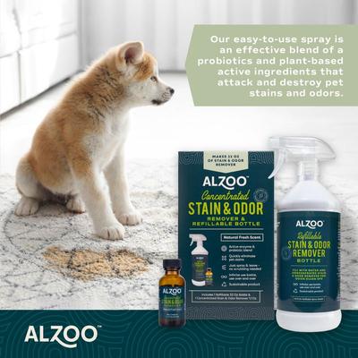 Show full view: ALZOO Concentrated Stain & Odor Remover Dog & Cat Cleaner & Stain Remover, 32-fl oz bottle slide 5 of 9