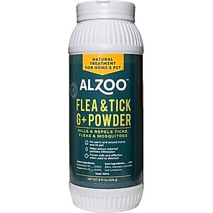ALZOO Flea & Tick G+ Powder for Dogs & Cats, 8-oz bottle