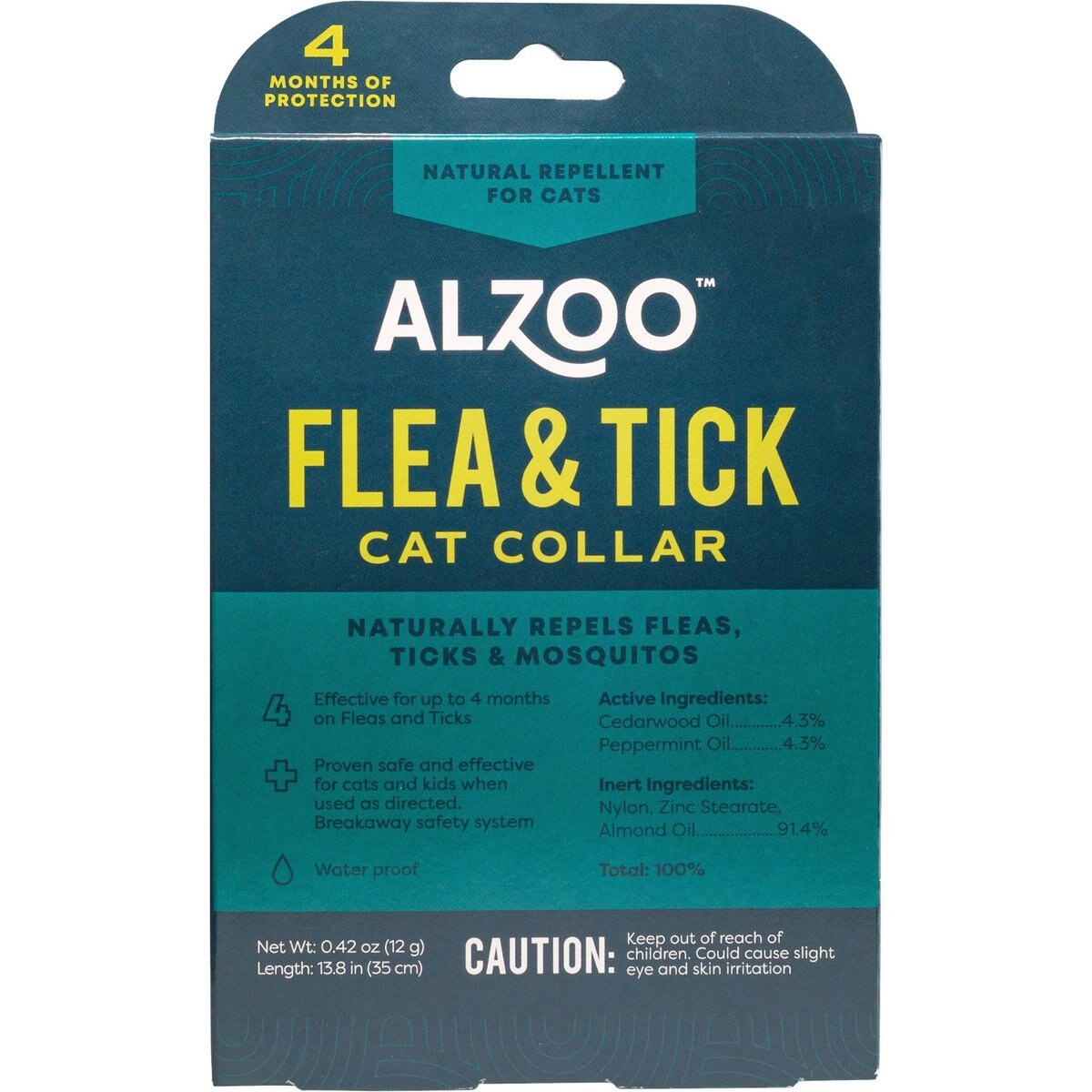 ALZOO Natural Plant Based Flea & Tick Collar for Cats