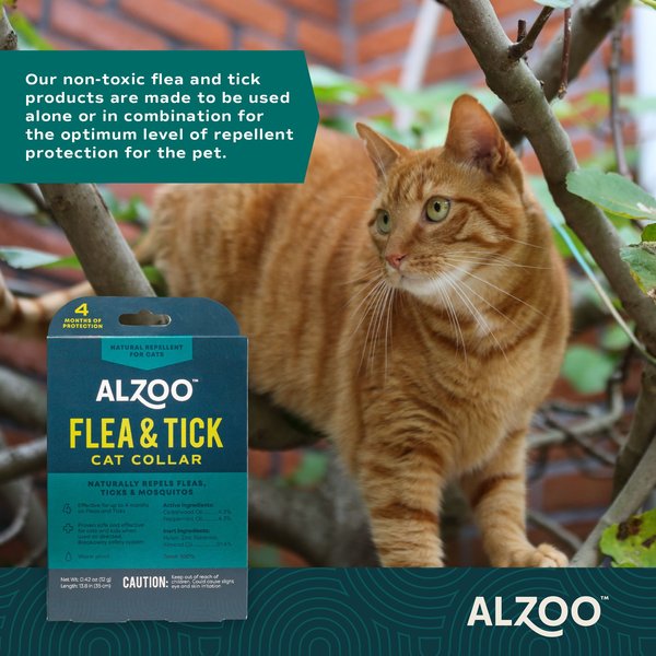 ALZOO Natural Plant Based Flea & Tick Collar for Cats