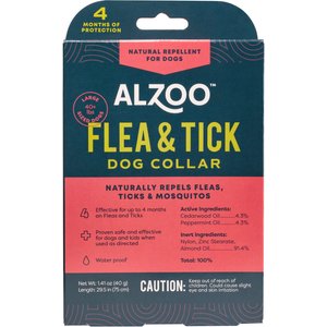 ALZOO Natural Plant Based Flea & Tick Collar for Dogs, Large