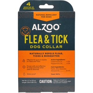 ALZOO Natural Plant Based Flea & Tick Collar for Dogs, Medium