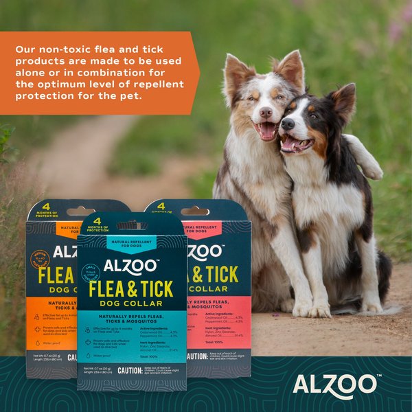 ALZOO Natural Plant Based Flea & Tick Collar for Dogs