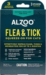 ALZOO Natural Plant Based Flea & Tick Spot-On for Cats, 0.03-oz tube