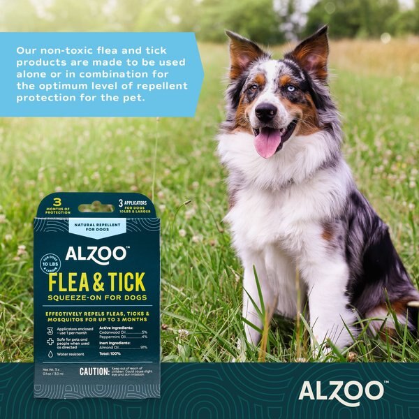 ALZOO Natural Plant Based Flea & Tick Spot-On for Dogs, 0.1-oz tube