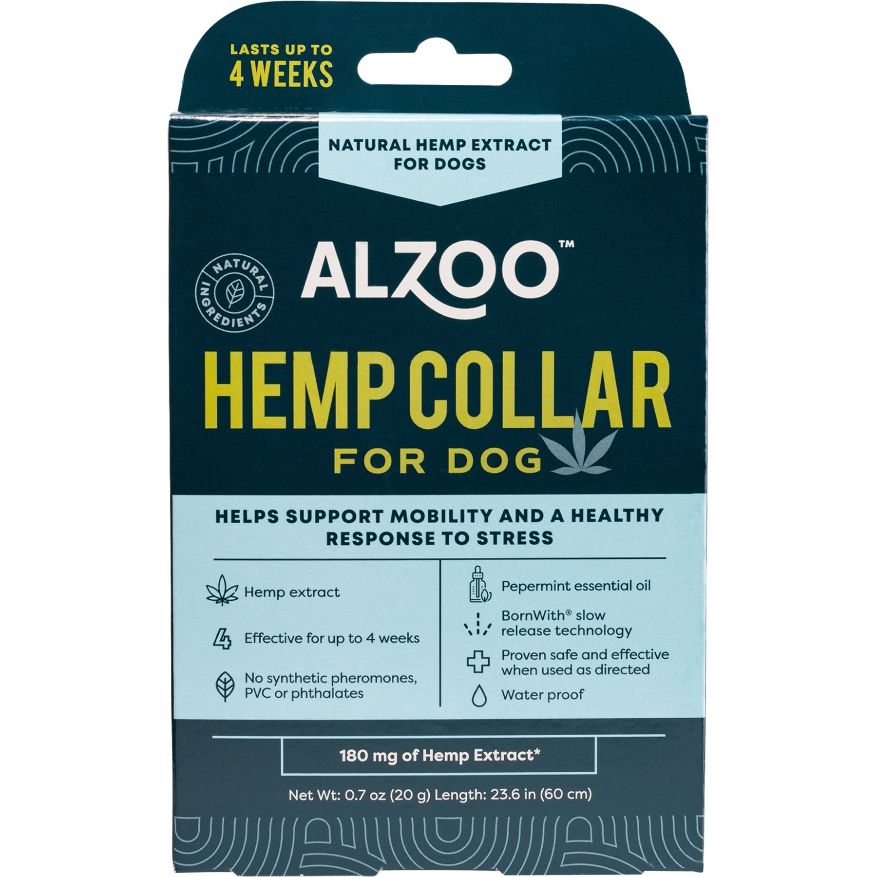 ALZOO Natural Plant Based Hemp Premium Dog Collar