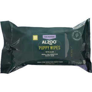 ALZOO Plant Based Puppy Dog Grooming Wipes, 100 count