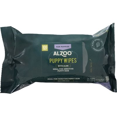 ALZOO ALZOO Plant Based Puppy Dog Grooming Wipes, 100 count
