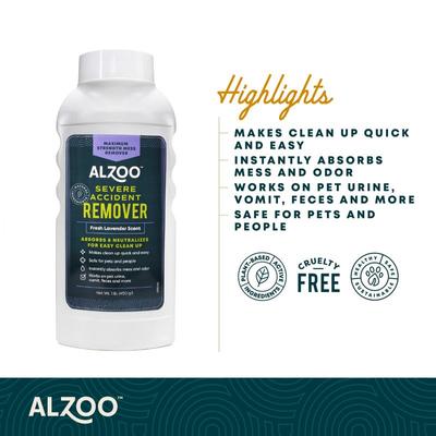 Show full view: ALZOO Severe Accident Remover & Absorbent Deodorizer Dog & Cat Cleaner & Stain Remover, 1-lb bottle slide 4 of 6