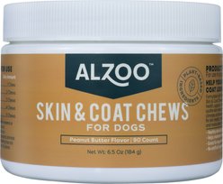 ALZOO Skin & Coat Soft Chews Supplement for Dogs, 90 count