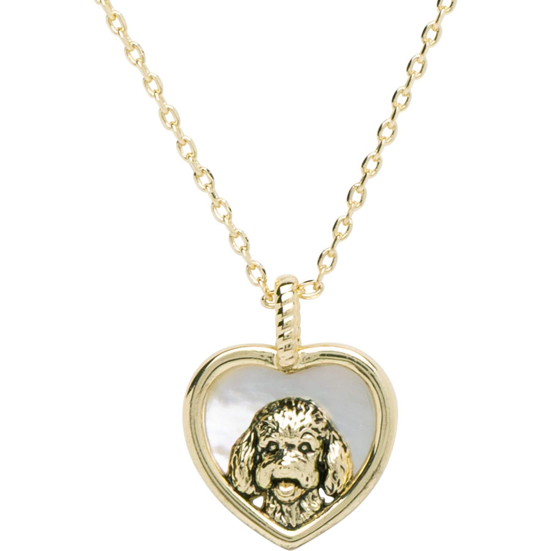 Amanda Blu MOP Heart Doodle Necklace Jewelry, Gold, 18 to 21-in