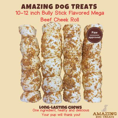 Show full view: Amazing Dog Treats 10-12-in Beef Cheek Roll Bully Dust Flavor Dog Treats, 3 Count slide 3 of 9