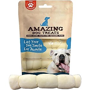 Amazing Dog Treats 6-inch Beef Cheek Roll Dog Treats, 4 count