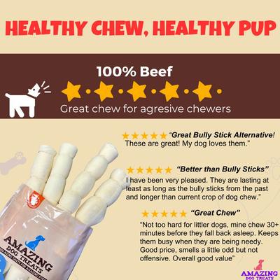 Show full view: Amazing Dog Treats 10-inch Beef Cheek Roll Dog Treats, 4 count slide 8 of 9
