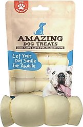 Amazing Dog Treats 5 - 6-inch Mega Thick Beef Cheek Roll Dog Treats, 4 count