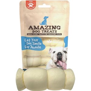 Amazing Dog Treats 5 - 6-inch Mega Thick Beef Cheek Roll Dog Treats, 4 count