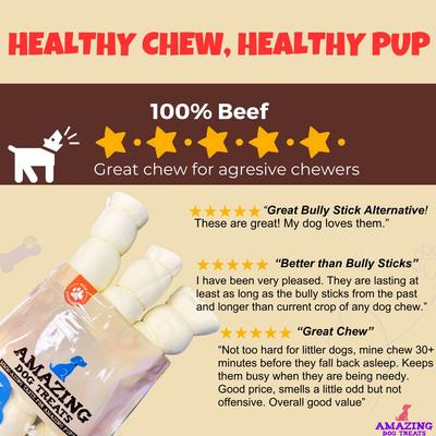 Show full view: Amazing Dog Treats 5 - 6-inch Mega Thick Beef Cheek Roll Dog Treats, 4 count slide 8 of 8