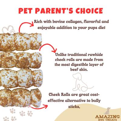 Show full view: Amazing Dog Treats 5-6-in Beef Cheek Roll Bully Dust Flavor Dog Treats, 4 count slide 4 of 8