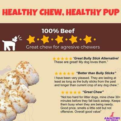 Show full view: Amazing Dog Treats 5-6-in Beef Cheek Roll Bully Dust Flavor Dog Treats, 4 count slide 8 of 8
