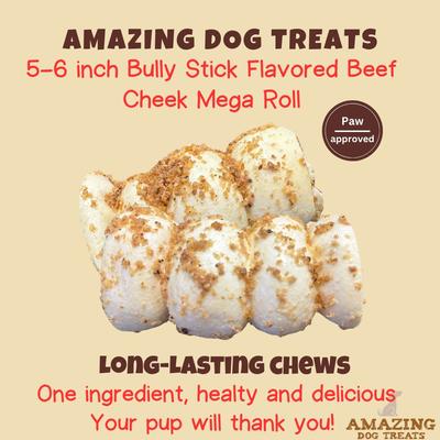 Show full view: Amazing Dog Treats 5-6-in Beef Cheek Roll Bully Dust Flavor Dog Treats, 4 count slide 3 of 8