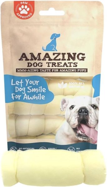 Amazing Dog Treats 6-inch Beef Cheek Roll Dog Treats, 4 count