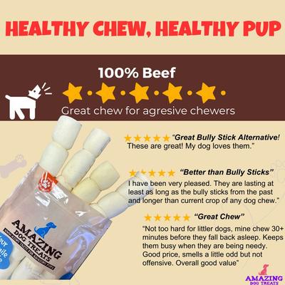 Show full view: Amazing Dog Treats 6-inch Beef Cheek Roll Dog Treats, 4 count slide 8 of 9