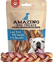 Amazing Dog Treats 6-inch Braided Bully Stick Dog Treats, 10 count