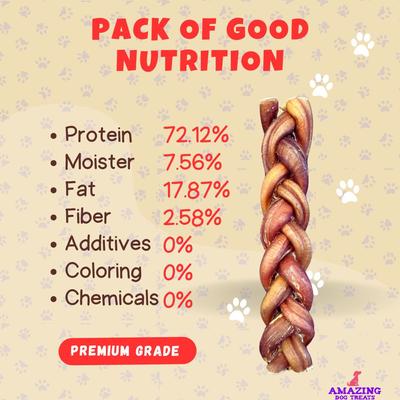 Show full view: Amazing Dog Treats 6-inch Braided Bully Stick Dog Treats, 5 count slide 6 of 9