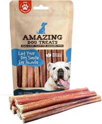 Amazing Dog Treats 6-inch Small Thin Bully Sticks Dog Treats, 12 count