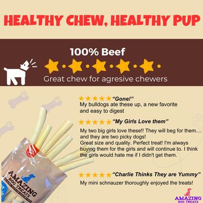 Show full view: Amazing Dog Treats 6-inch Thick Cow Tail Dog Treats, 10 count slide 8 of 10