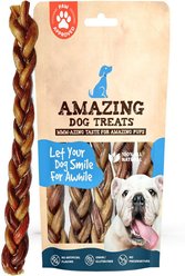 Amazing Dog Treats Adult 12-inch Beef Braided Bully Stick Dog Treats, 4 count slide 1 of 7