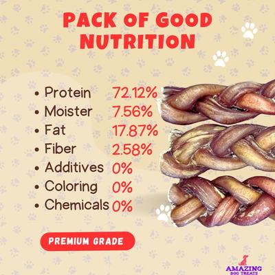 Show full view: Amazing Dog Treats Adult 12-inch Beef Braided Bully Stick Dog Treats, 4 count slide 6 of 8