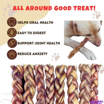 Show full view: Amazing Dog Treats Adult 12-inch Beef Braided Bully Stick Dog Treats, 4 count slide 5 of 8