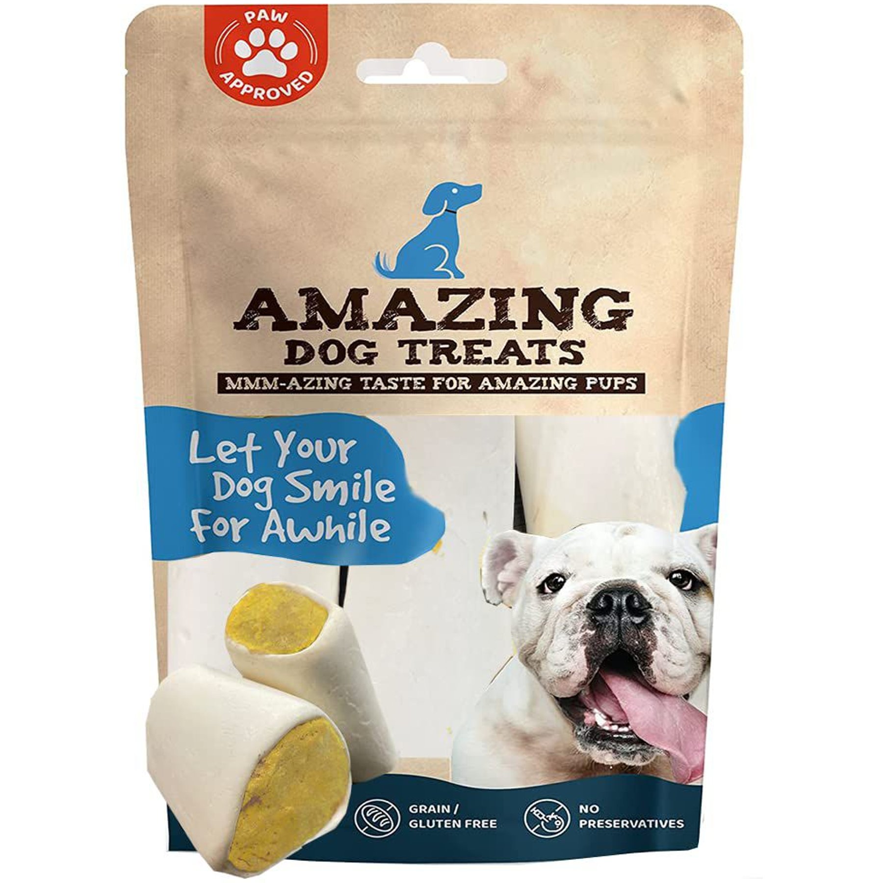 Amazing Dog Treats Bacon & Cheese Filled Dog Bones, 4 count