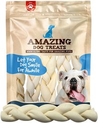Amazing Dog Treats Beef Cheek Braided Dog Treats, 6-in, 10 count